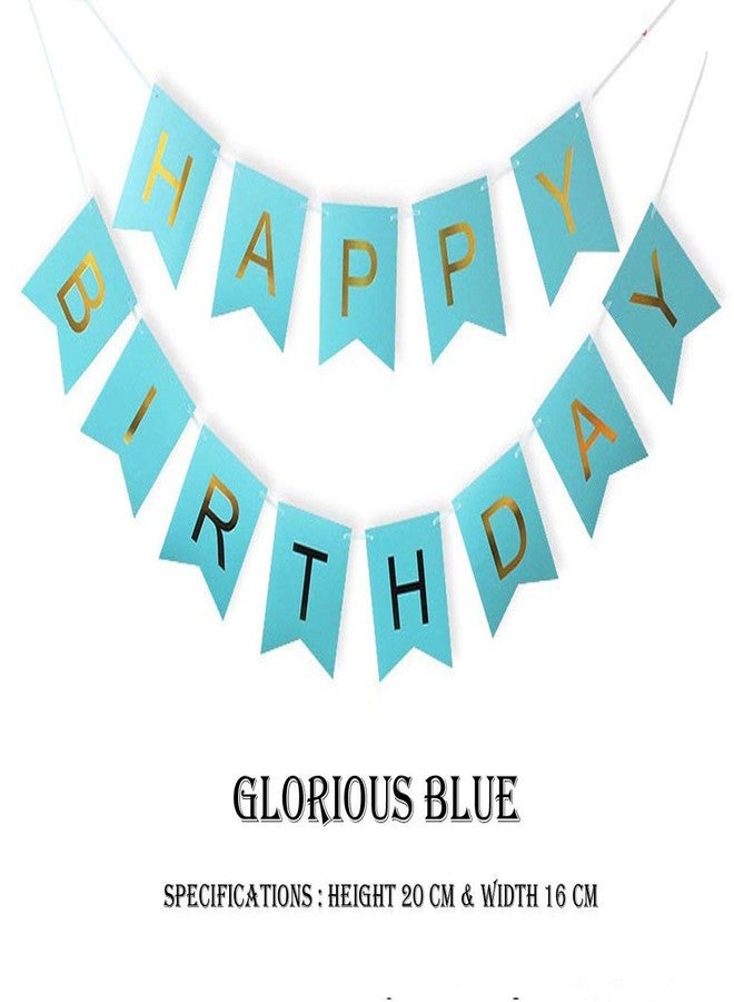 فافيلا مجموعة زينة خلفية عيد ميلاد سعيد من فافيلا - 13 قطعة من أعلام لافتات عيد ميلاد قابلة لإعادة الاستخدام مصنوعة من ورق مقوى للأولاد والبنات (أزرق) - Image 2